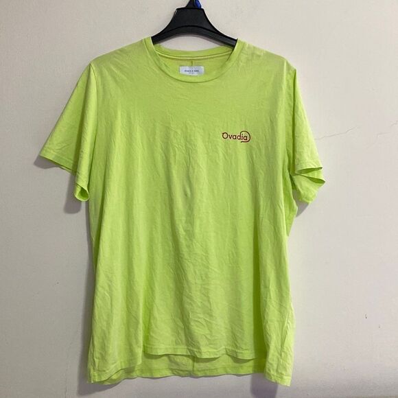 Ovadia & Sons Mens XXL Lime Cotton Crew Neck Short Sleeve T-Shirt - Picture 1 of 10